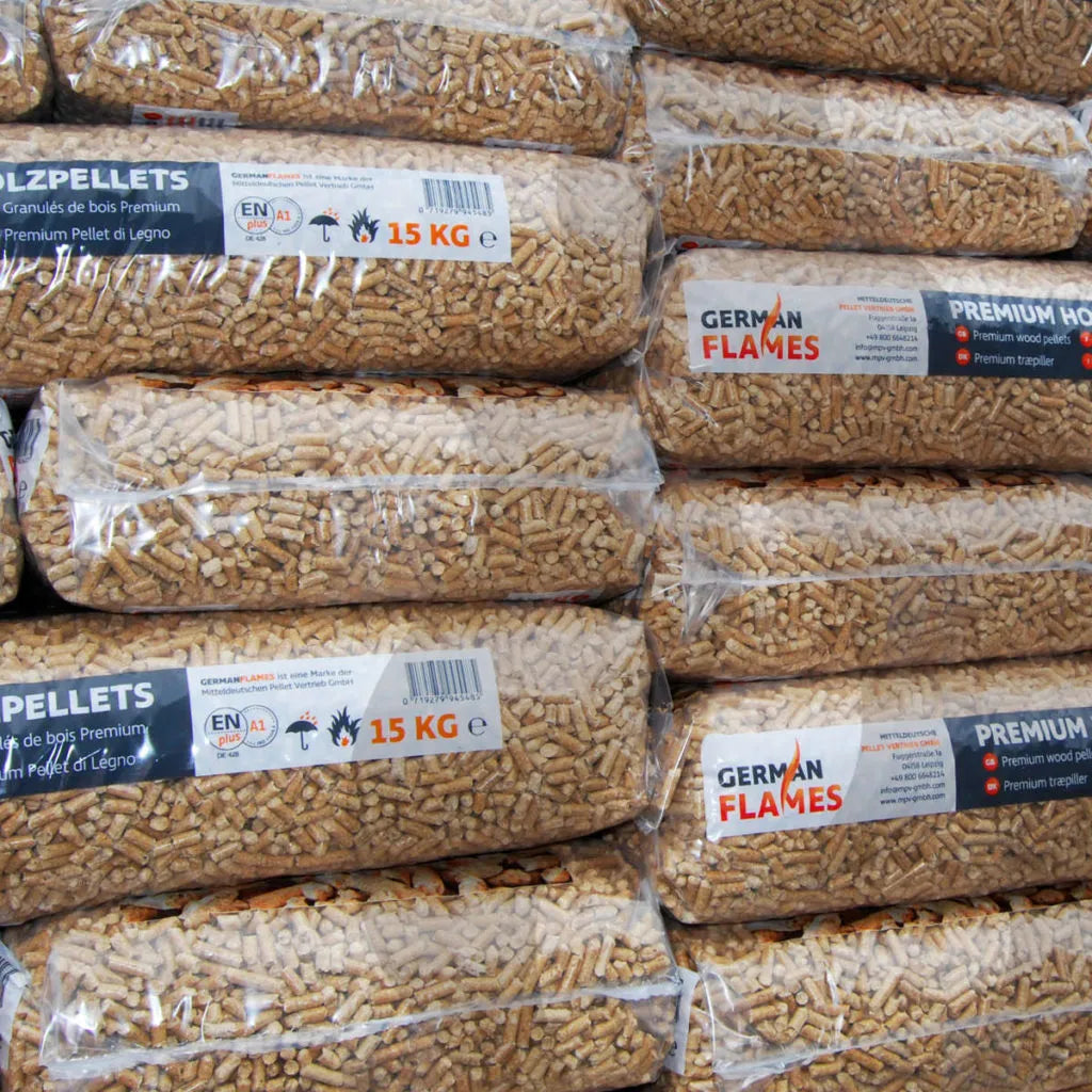 German Flames Pellets ENPlus A1 – Halbe Palette (33Sack) 495kg